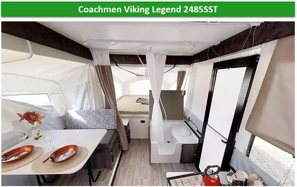 oachmen Viking Legend 2485SST Camper Trailer - Mid-size tent camper type - Coachman RV - Pop up camper with wet bathroom Pop up tent trailer with bathroom