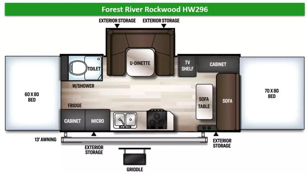 Rockwood High Wall Forest River Rockwood HW296 - Luxury PopUp Camper with Bathroom