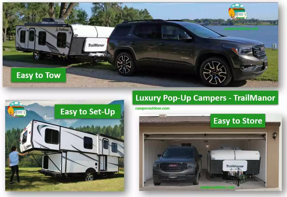 Luxury PopUp Camper with Bathroom TrailManor 3124 and  2720 Series 