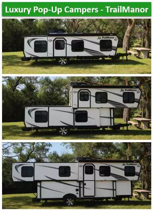 Luxury PopUp Camper with Bathroom 
 TrailManor 3124 and  2720 Series 