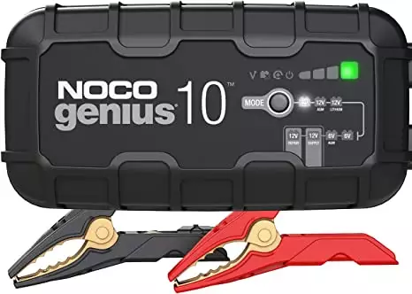 How To Charge A Deep Cycle RV Battery. AC power NOCO GENIUS10, 10A