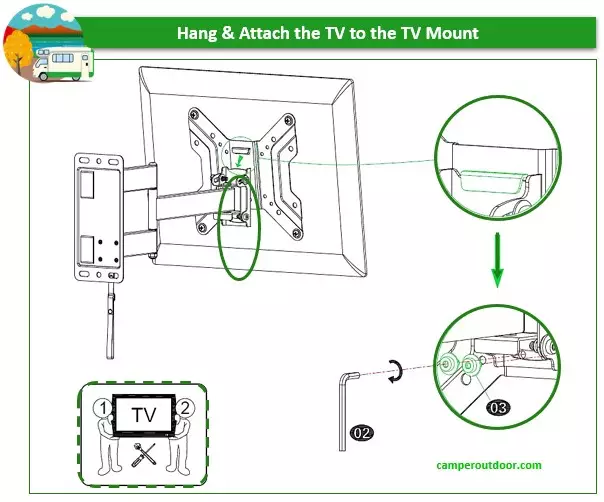 Hang the TV in the TV Mount of Your Travel Trailer
