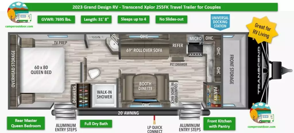Best Travel Trailers for Senior Couples Grand Design RV Transcend Xplor 255FK review