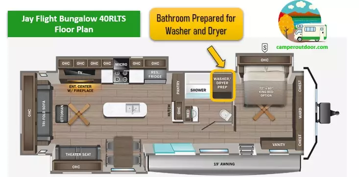  Travel Trailer with washer and dryer connections 