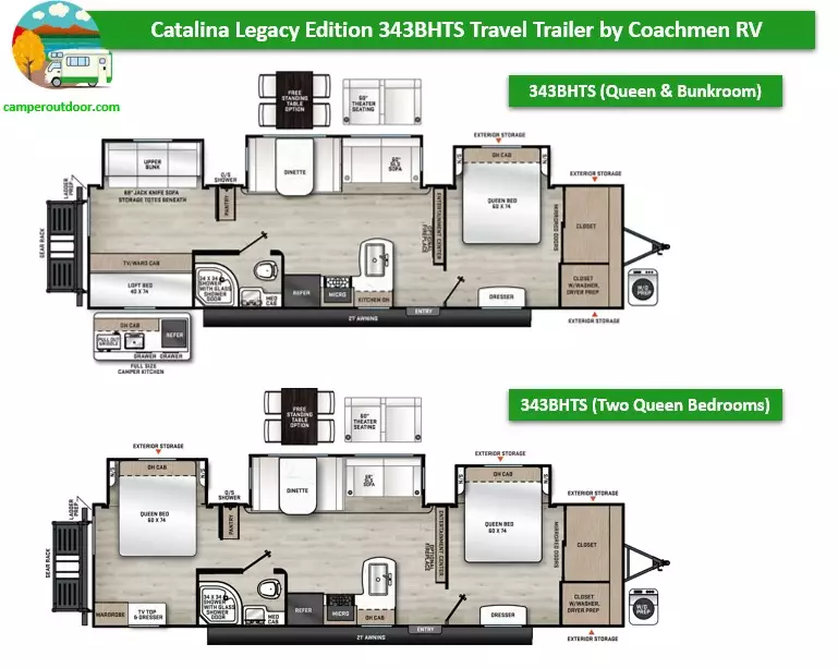 Catalina 343BHTS layouts for full-time living 