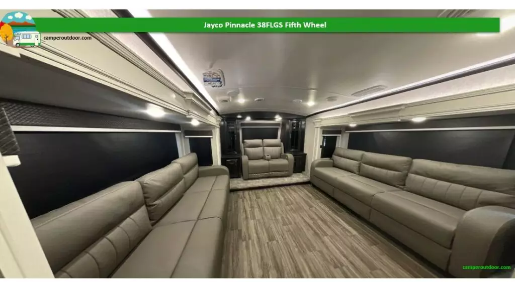 biggest 5th wheel camper jayco pinnacle 38flgs living room