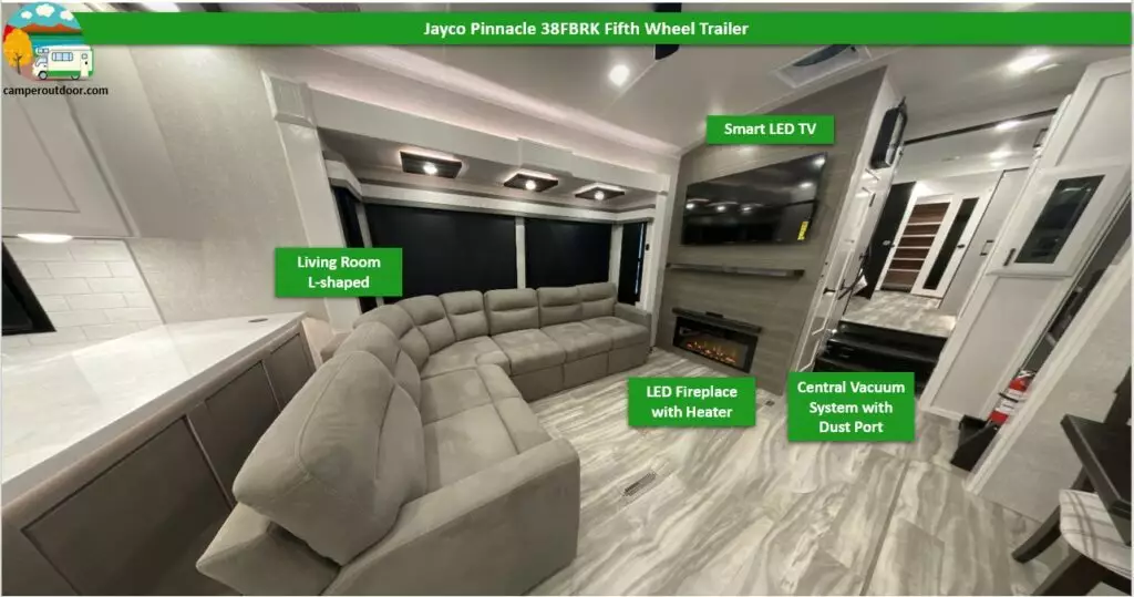 best 5th wheel rv for full time living for a couple jayco pinnacle 38fbrk