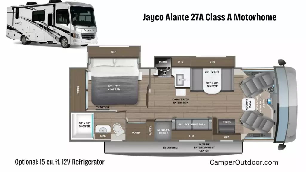 best 2024 motorhome under 30 feet jayco alante 27a 