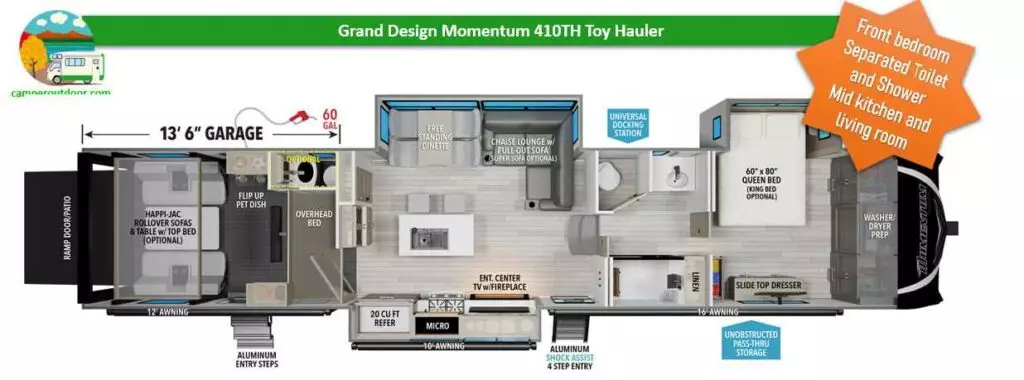 toy haulers momentum 2024 floor plan
