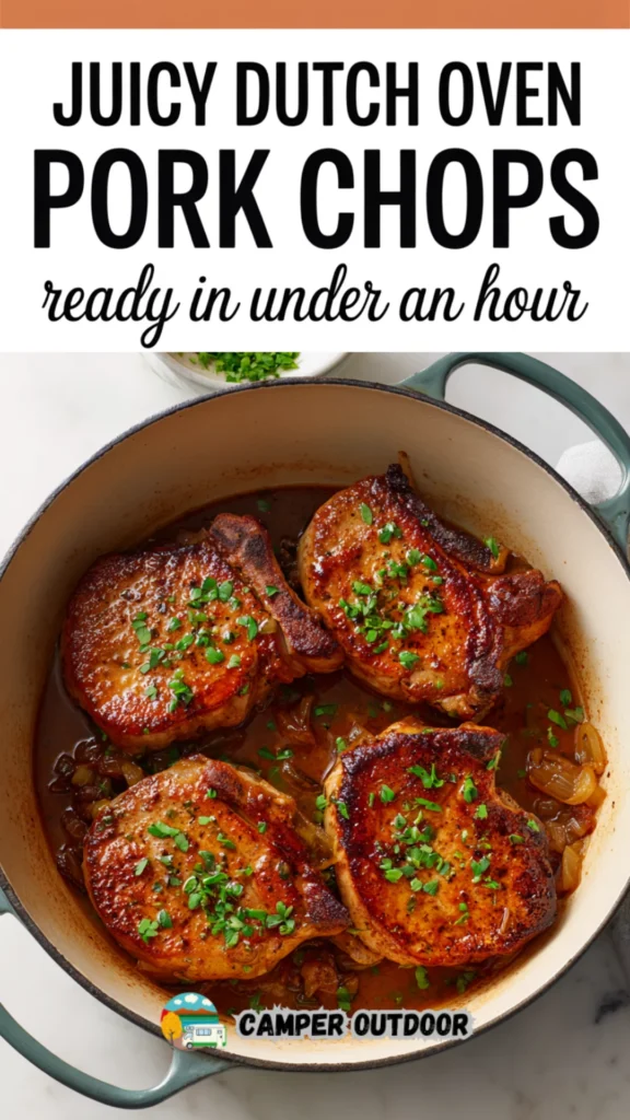 Dutch oven pork chops with onion gravy