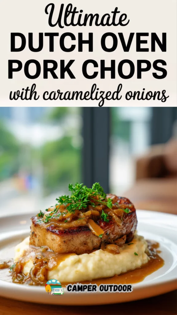 Dutch oven pork chops with onion gravy