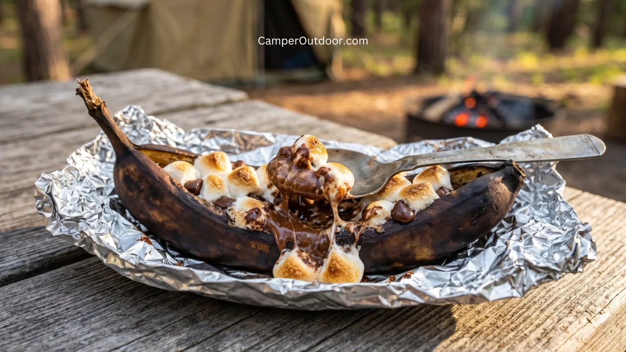 campfire banana boats easy camping dessert